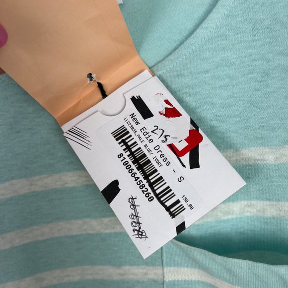 NWT La Ligne New Edie Knit Dress in Pale Blue Ivory Striped Casual Size Small S - Picture 6 of 11